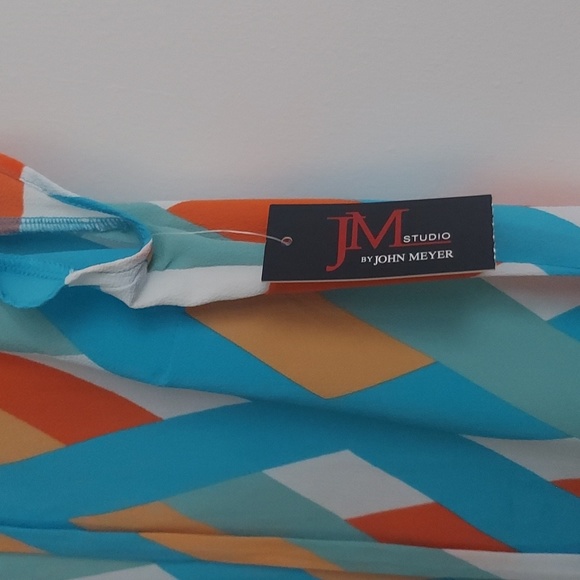 JM Studio by John Meyer Geometric Lattice Print Blouse Size Medium NWT - Picture 10 of 15